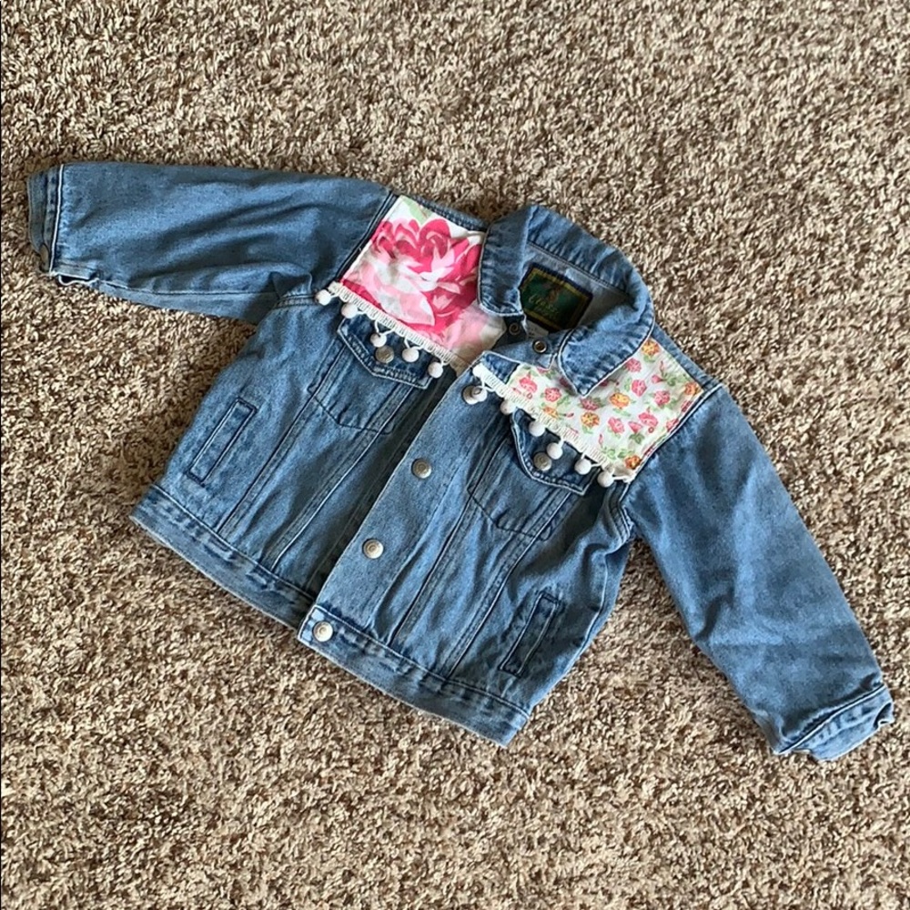 Vintage Baby Gap Jean Jacket 3T Girls Floral